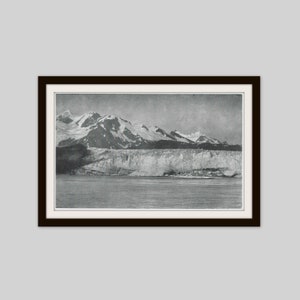 1912 Mount La Perouse, Fairweather Range, Saint Elias Mountains, Glacier Bay National Park, Alaska Art, Original Black and White Photo Print