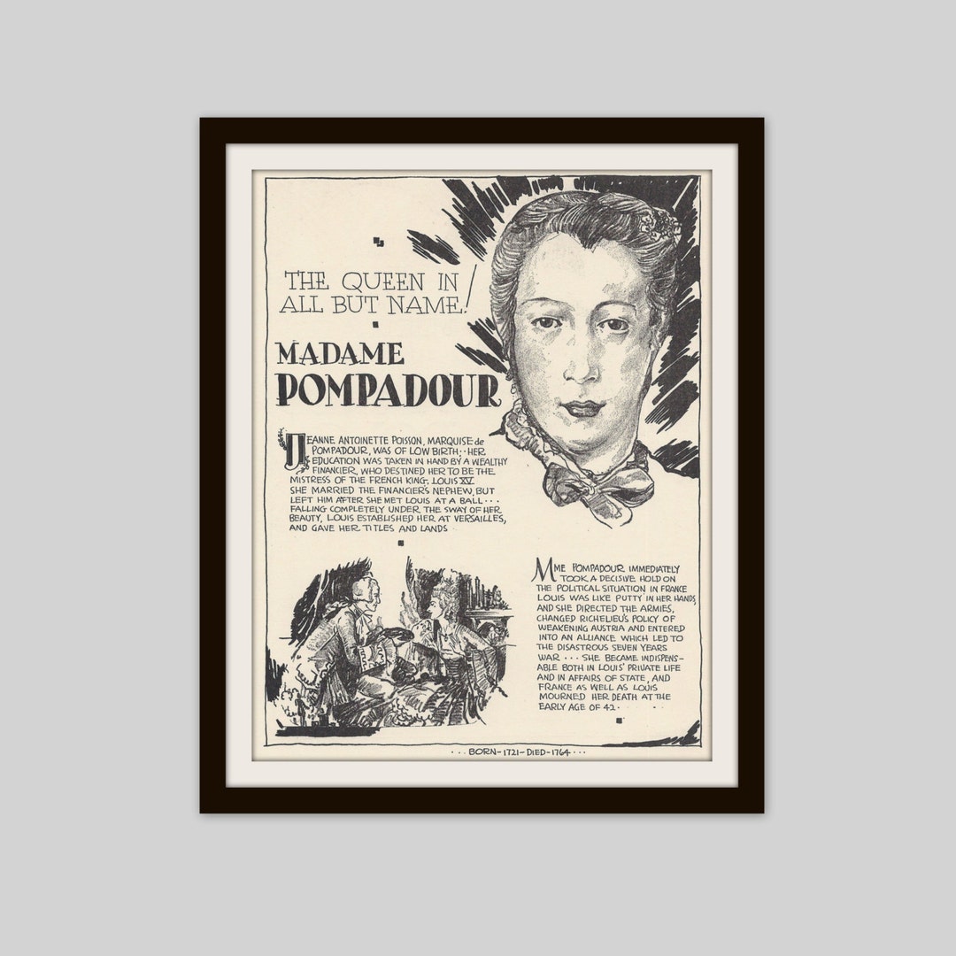 Madame De Pompadour, Vintage Art Print, Classroom Art, History Teacher ...