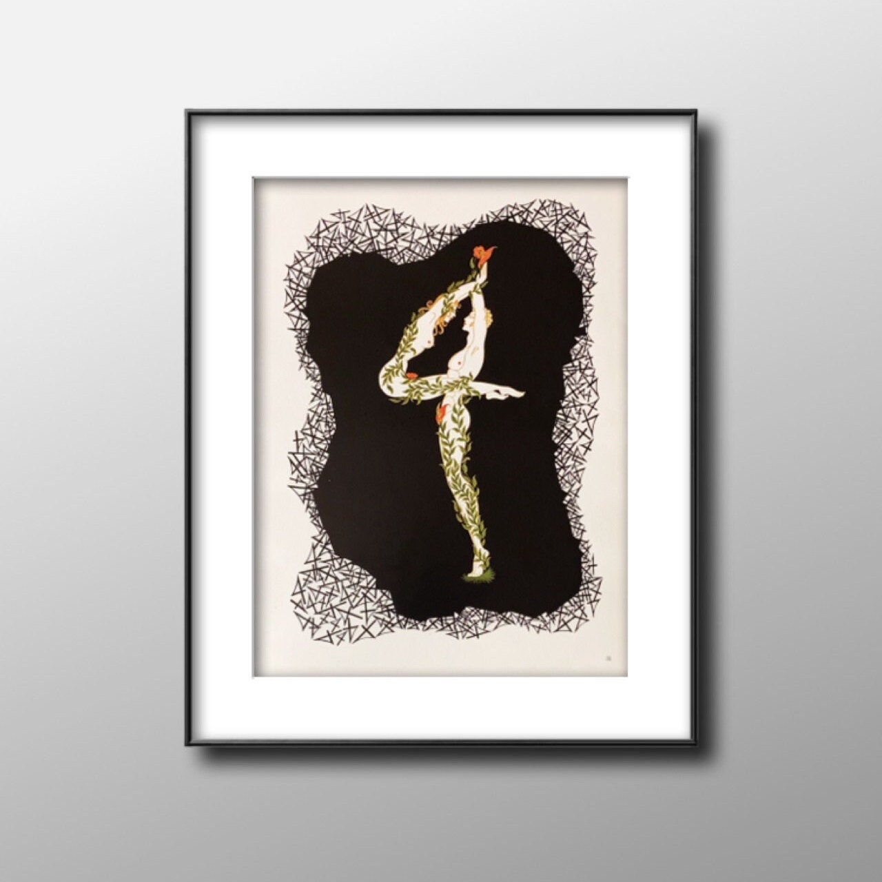 1978 Erte Art Deco Print: Numerals 