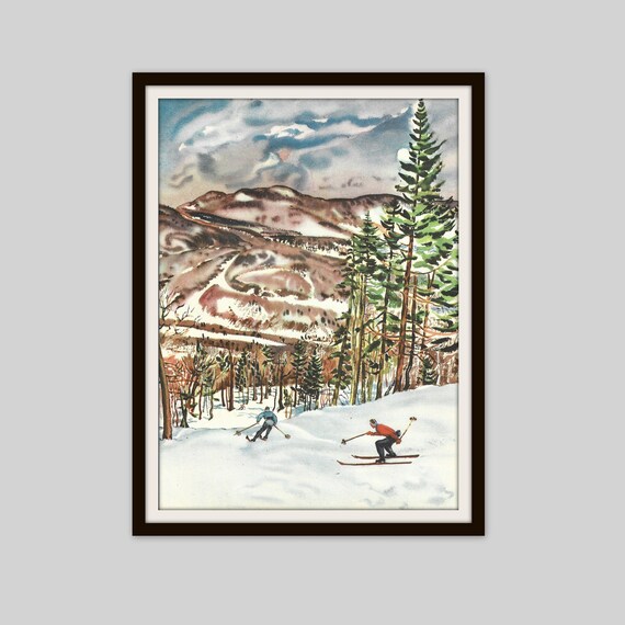 The Nose Dive Print Stowe Vermont Ski Racing Downhill | Etsy