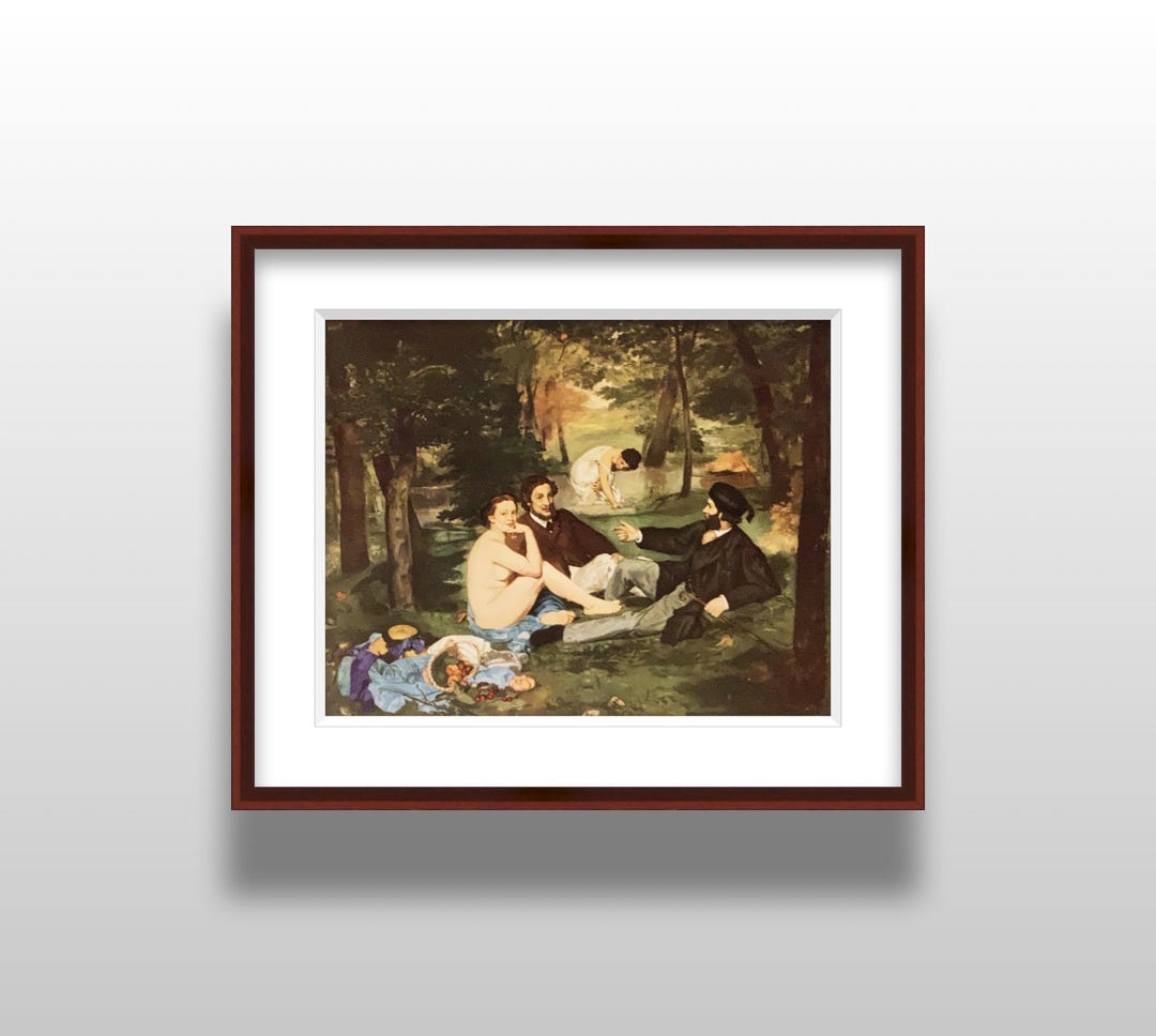 Famous Nude Art Print, Edouard Manet Dejeuner Sur L'herbe, 1939 Color