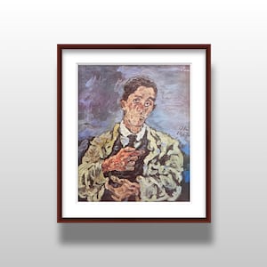 May include: A framed oil painting of a man in a suit and tie. The portrait features a man with dark hair and a serious expression. The painting is in a dark brown frame and is set against a white background.