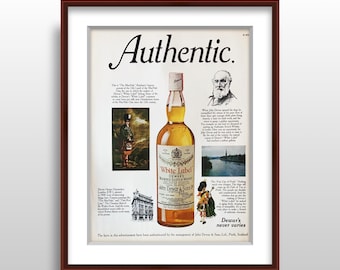 Original 1970 Dewar’s White Label Blended Scotch Whisky Magazine Ad – Vintage Alcohol Print
