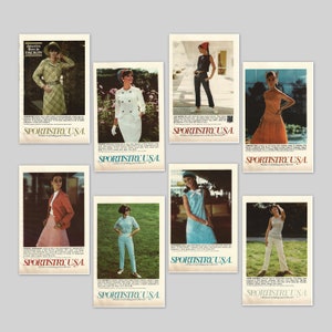 1966 Fashion Print Ads, Set of 8 Double Sided Pages, Retro Fashion Ephemera, Vintage 1960s Fashion Ad, Original Magazine Ad