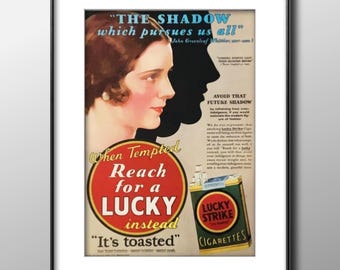 1930 Lucky Strike Cigarette Ad, Original Vintage Magazine Advertisement