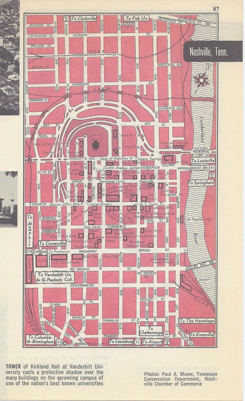Newark New Jersey Map City Map Street Map 1950s 2 Sided - Etsy