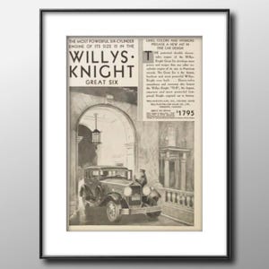 1930 Automobile Ad, Willys-Knight Great Six, Original Vintage Magazine Advertisement