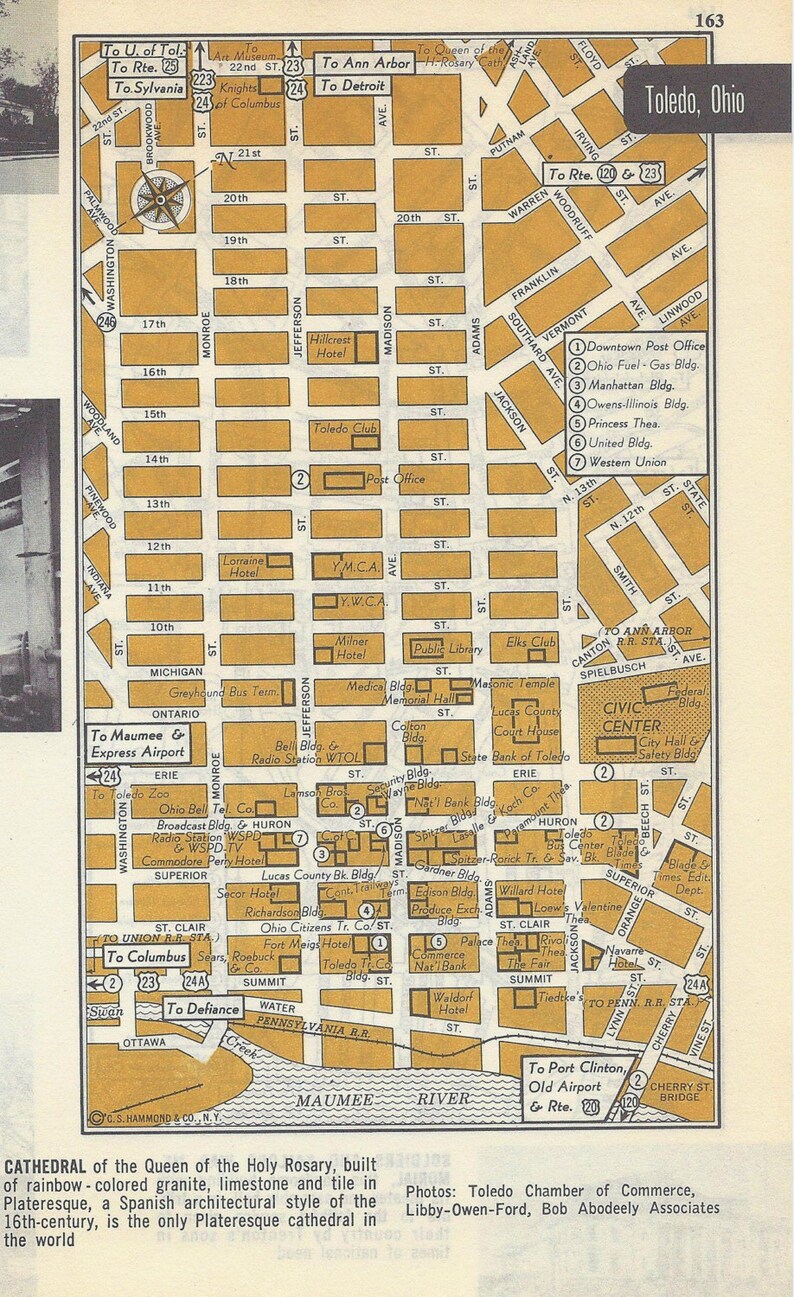 Trenton New Jersey Map City Map Street Map 1950s 2 Sided  Etsy