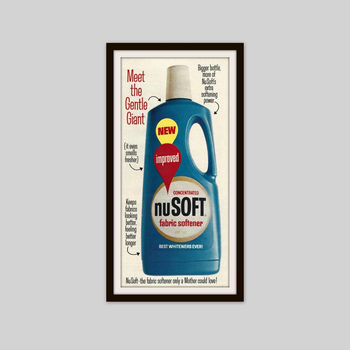 1967 Nusoft Fabric Softener Ad Retro 1960s Advertisement Etsy