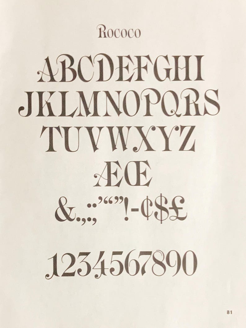 Early Rococo Typeface Original 1976 Victorian Alphabet Print – Rococo & Romanesque - Etsy