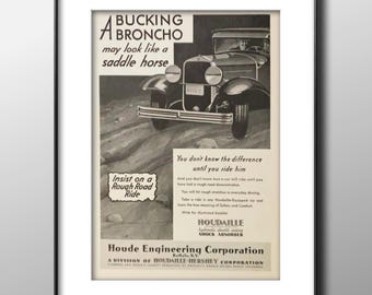 1930 Houdaille Shock Absorber Ad, Original Vintage Magazine Advertisement