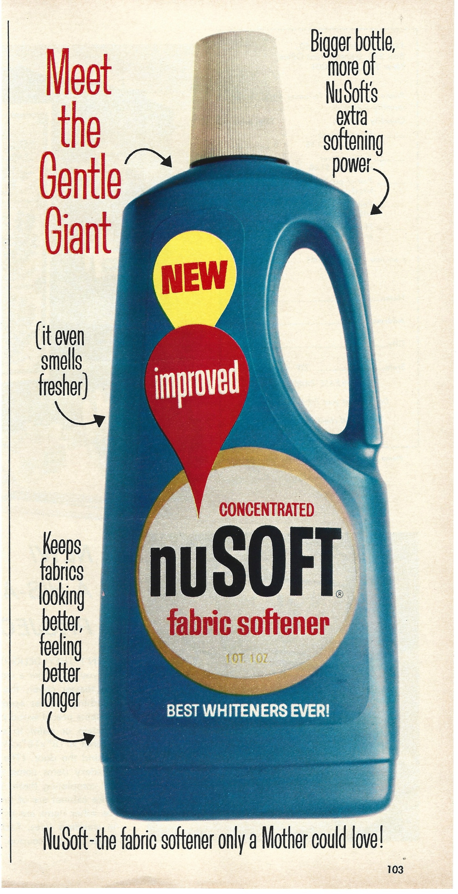 1967 Nusoft Fabric Softener Ad Retro 1960s Advertisement Etsy