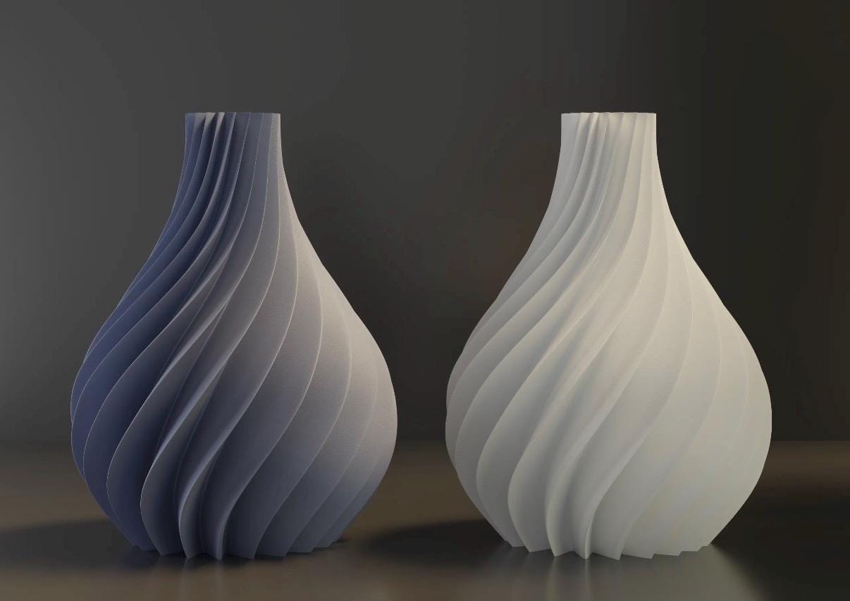 Vaso in plastica con design 3D - Vari colori