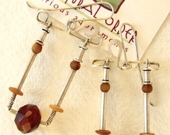 Amber Chalcedony Earrings - Swing style (no.115)