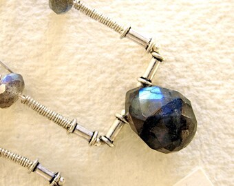 Labradorite Earrings Large Briolettes Swing style (no.117)