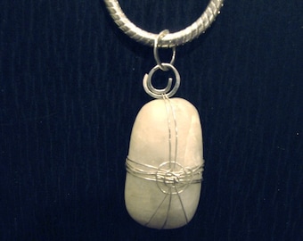 Wire-Wrapped Quartz Necklace - Natural Quartz Rock (no.146)