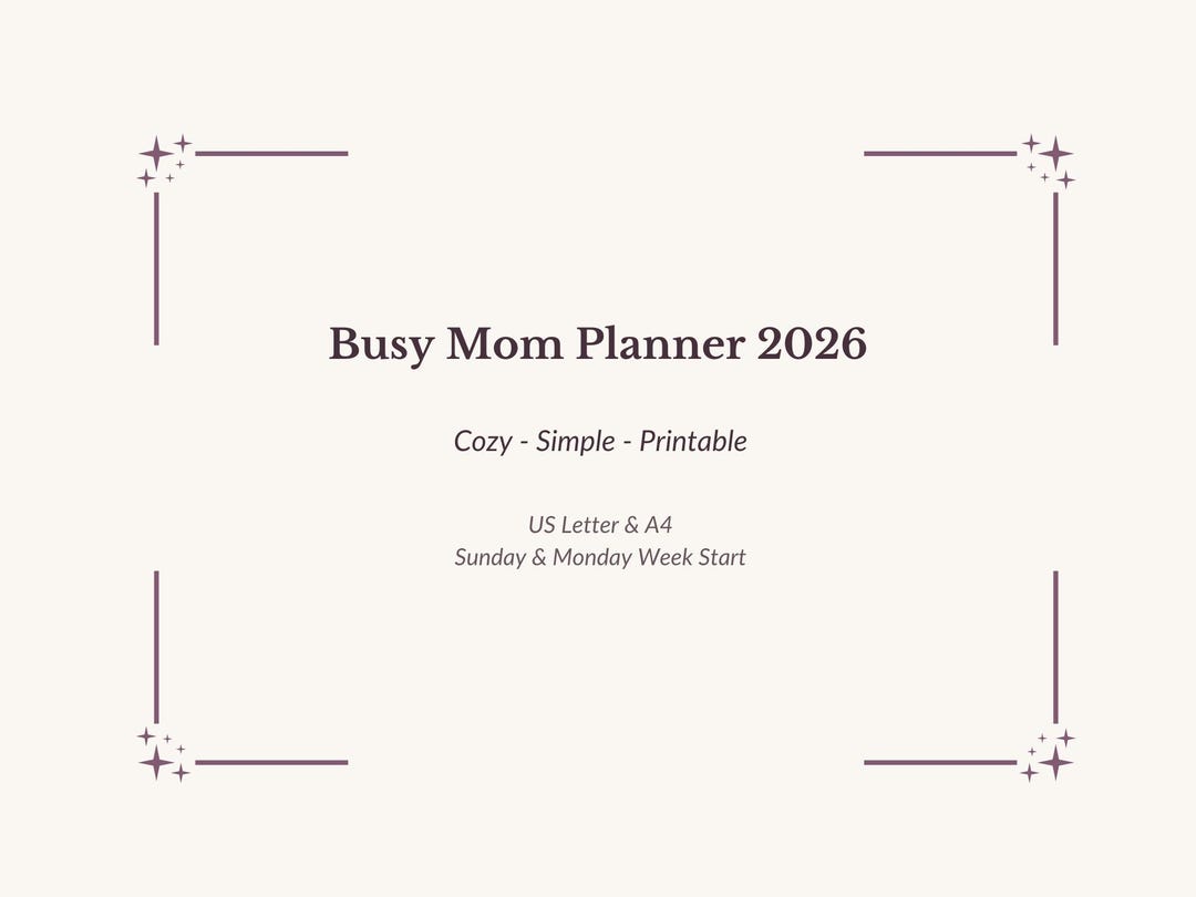 Busy Mom Planner 2026 Printable Cozy Weekly & Monthly Planner, Sunday ...