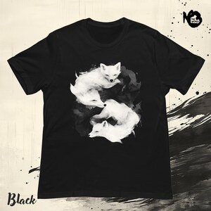 Mystical Fox Ink Art T-Shirt | Unisex T-Shirt | Japanese Sumi-e Style | Weird Kitsune Aesthetic Tee | Japanese T-shirt