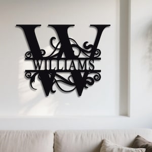 Custom Metal Monogram, Personalized Family Name Metal Sign, Last Name Wall Art Decor, anniversary gift, Wedding gift , Housewarming Gift