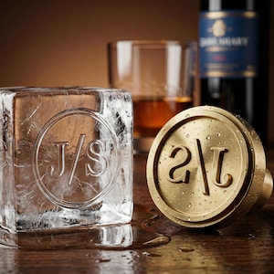 Custom Logo Ice Stamp Ice Cube Stamp Personalized - Christmas Dad Gifts Custom Monogram Ice Stamp for Bar