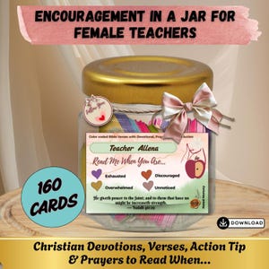 Encouragement des enseignants chrétiens, lisez-moi lorsque vous les mettez dans un pot, cartes de dévotion imprimables avec versets de la Bible, cadeau de la foi pour les enseignants fatigués ou épuisés