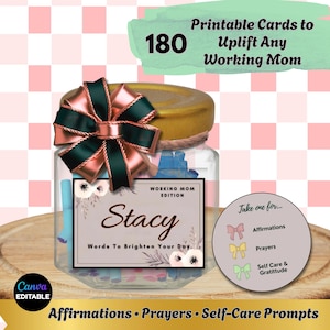 DIY Affirmation Jar: Working Mom Mental Health Gift (Digital Download)