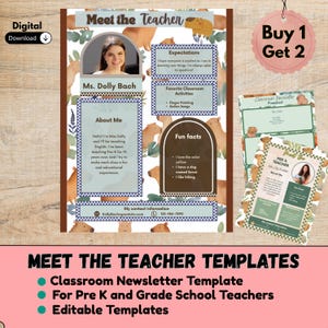 Editable Capybara Teacher Template: Meet the Teacher & Newsletter (Digital Download)