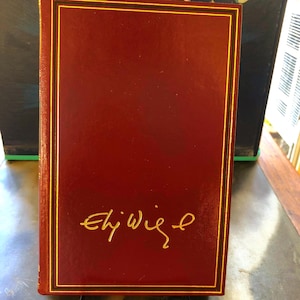 Vintage 1973 Elie Wiesel Leather Bound Book with Gold Accents