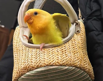 Bolsa de paja para loros personalizada para mascotas, fácil de sacar y transpirable, adecuada para amantes de las mascotas a los que les gustan los loros, los osos dorados y las ardillas.