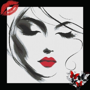 White star - grille de point de croix en téléchargement numérique