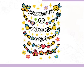 Pacchetto PNG di apprezzamento per gli insegnanti: braccialetto dell'amicizia, primo giorno di scuola (download digitale)