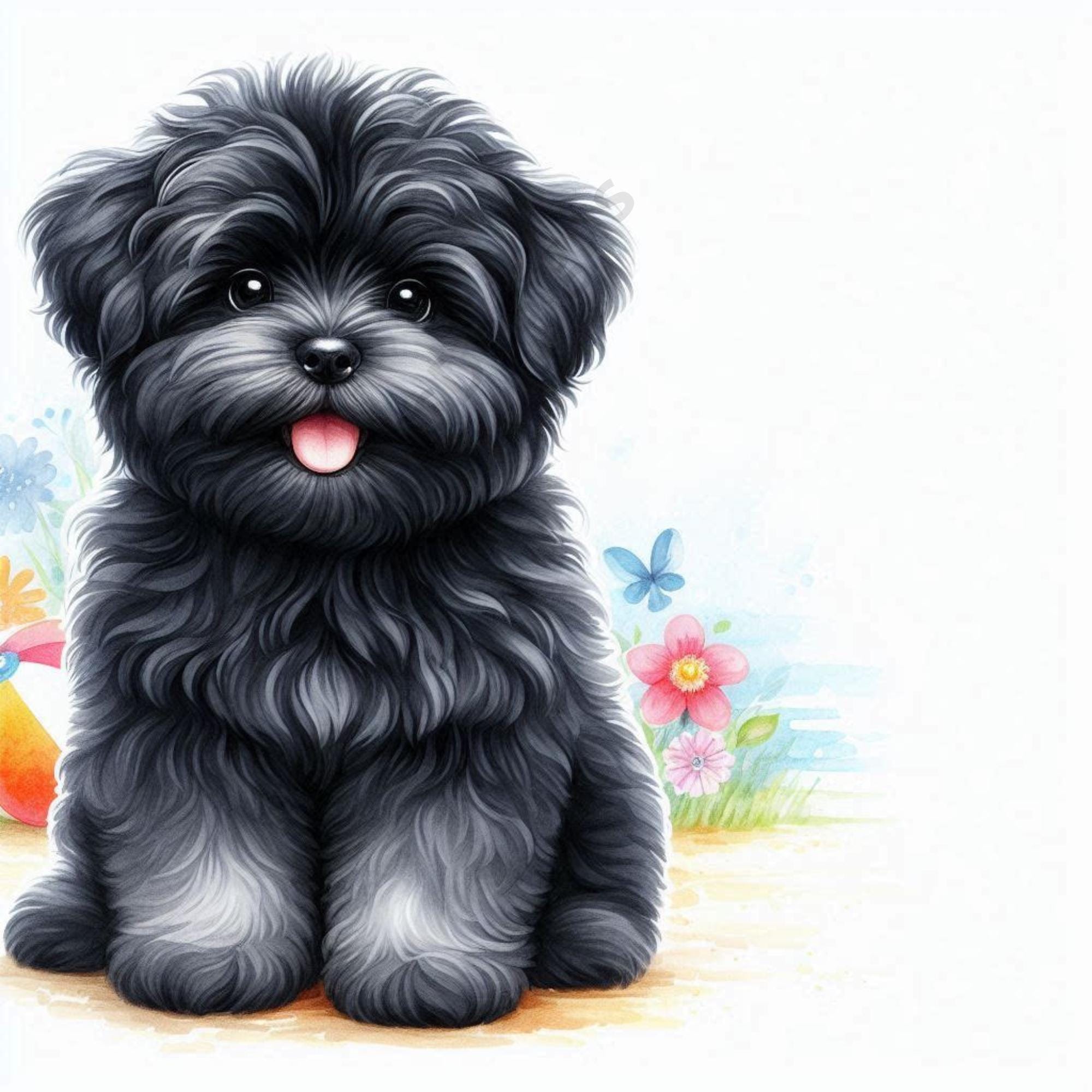 Watercolor Dog Clipart Bundle, Puppy PNG, Kawaii Animal Art (digital ...