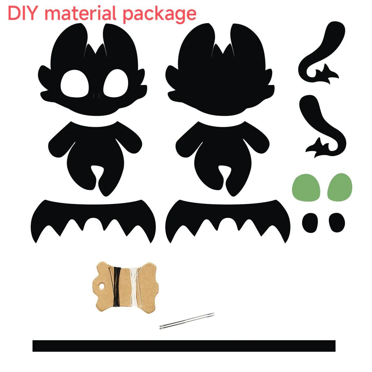 Toothless Diy Keychain Handmade Toothless Dragon Leather Keychain | DIY Kit & Ready-made ...