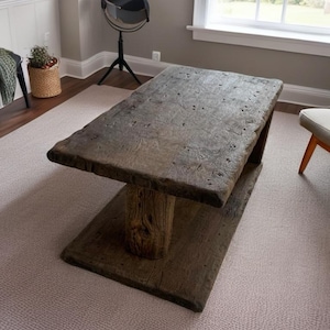 Rustic Oak Coffee Table, Nostalgia Table, Live Edge Furniture, Old Farmhouse Furniture, Recycled Wood, Oak Low Coffee Table