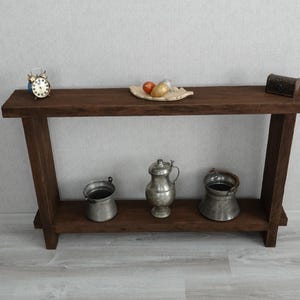 Handmade Oak Console Table: Rustic Farmhouse Narrow Entrance Furniture