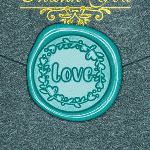 Sello de lacre "Amor n.° 2": sello con mensaje romántico para regalos y diarios / Crabsupply™