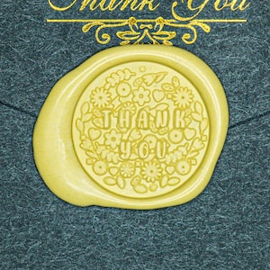 Sello de lacre "Gracias n.° 3": Diseño de mensaje de agradecimiento para cartas y regalos / Crabsupply™