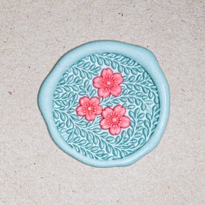 Sello de lacre de enredadera de flor de ciruelo – Sello floral con elegante motivo de rama / Crabsupply™