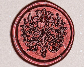 Lily Emblem Wax Seal – Botanical Floral Design for Letters & Gifts | Crabsupply™