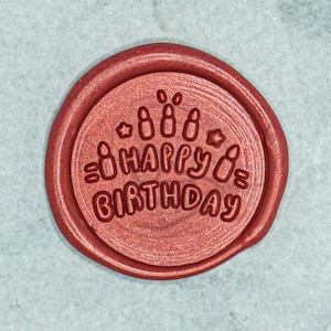Alles Gute zum Geburtstag #2 Stempel aus Wachssiegel, handgefertigt, handbemalt von Crabsupply