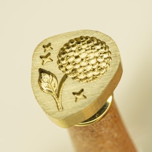 Unregelmäßige Hortensie Blumen Wachs Stempel - Botanischer Stil für Schreibwaren & Verpackung | von Crabsupply