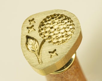 Irregular Hydrangea Single Flower Wax Stamp – Botanical Style for Stationery & Packaging | Crabsupply™