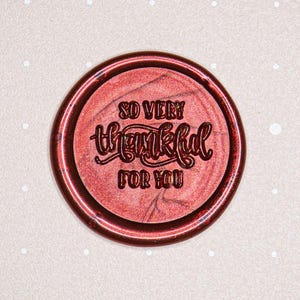 Sello de lacre "Muy agradecido" - Diseño de mensaje de agradecimiento para cartas y regalos / Crabsupply™