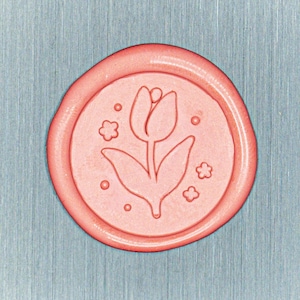 Sello de lacre de tulipán: diseño floral botánico para cartas y regalos / Crabsupply™