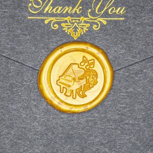Mini Piano Wax Stamp – Elegant Music Theme | Crabsupply™