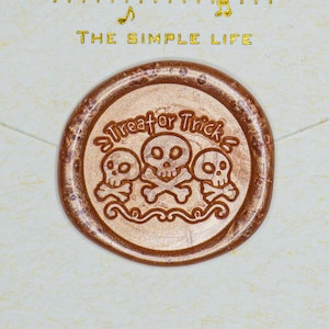 Sello de cera de calavera de Halloween n.° 1: temática de Halloween para invitaciones espeluznantes / Crabsupply™
