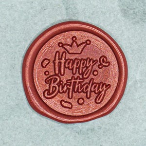 Sello de lacre "Feliz Cumpleaños n.° 1" - Sello de celebración para tarjetas y papel de regalo / Crabsupply™
