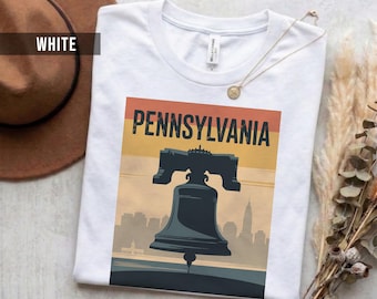 Camiseta Pensilvanya de diseño retro, algodón suave (unisex, tallas S-2XL)