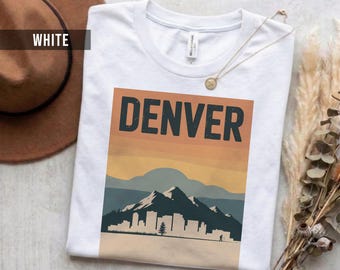 Denver Retro Tee - Soft Cotton, Casual Unisex Fit