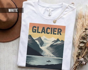 Camiseta con diseño retro Glaciar, algodón suave (Unisex S-2XL)